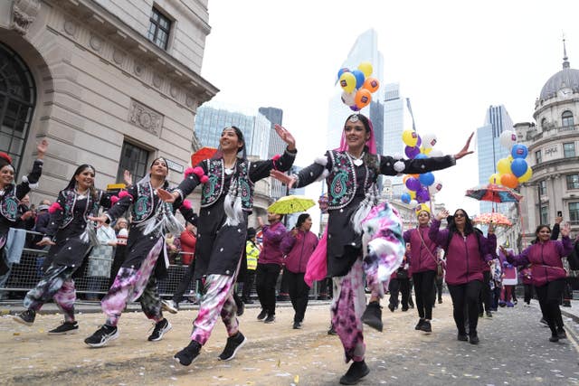 Performers dance during thehe Lord Mayor’s Show 2024