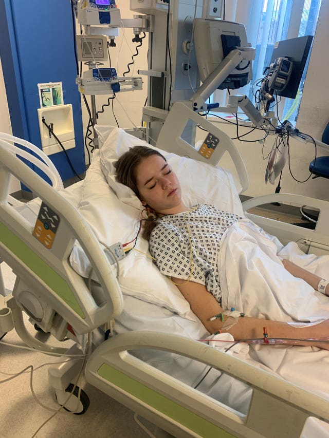 Sophia Speirs in hospital in 2023 