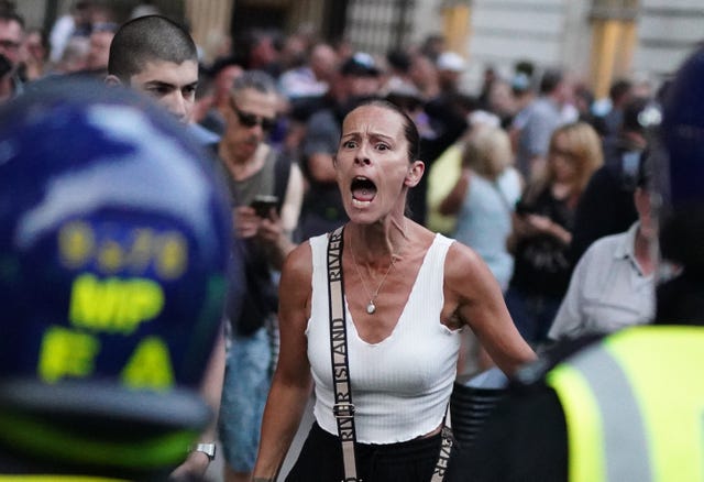 Kelly Wildego during the Whitehall demonstration