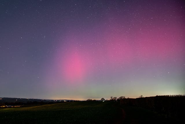 The northern lights over Shropshire