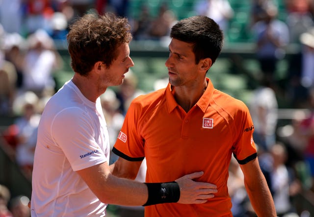 Andy Murray, left, and Novak Djokovic have battled it out in 19 finals over the years 