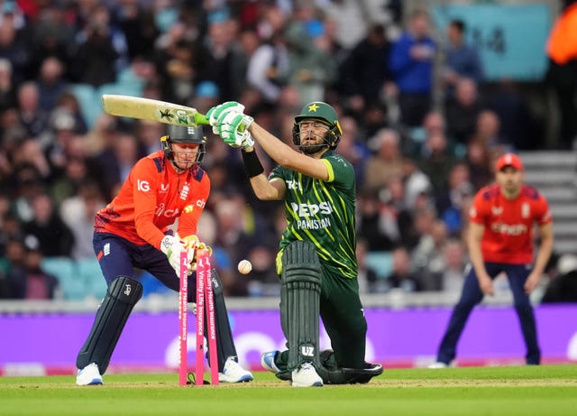 Shaheen Afridi is bowled by England's Liam Livingstone