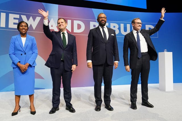 Kemi Badenoch became the Conservative Party's leader last year after she saw off competition from (left-right) Robert Jenrick, James Cleverly and Tom Tugendhat