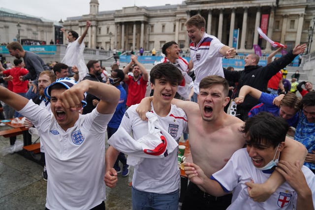 Fans watch England vs Germany