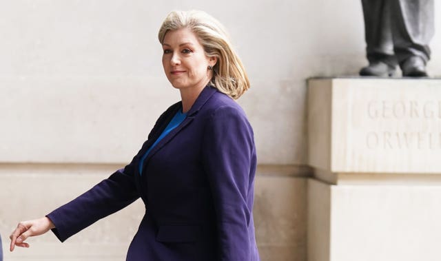 Commons Leader Penny Mordaunt, arrives to take part in the BBC Election Debate during the campaign 