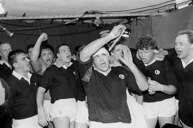 David Sole, centre, was the last Scotland captain to lead his side to six straight victories with their Grand Slam-clinching win over England back in 1990