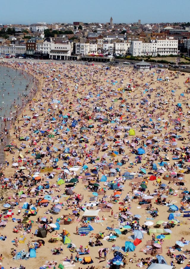 A packed Margate beach