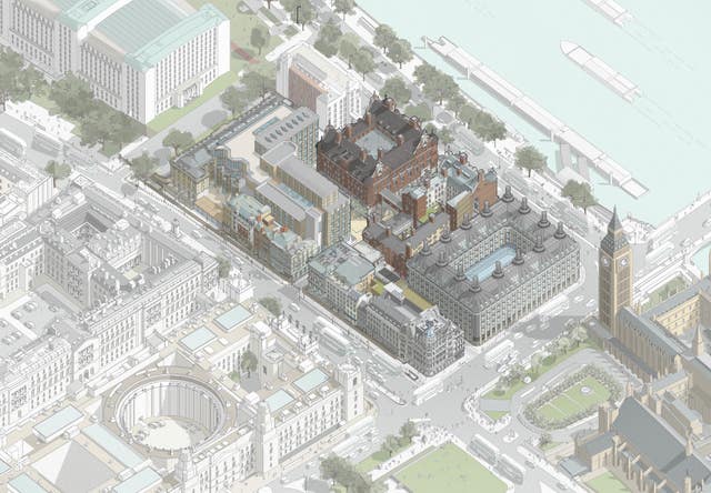 Artist's impression issued by UK Parliament of an illustrative image showing all of the design proposals for the Northern Estate