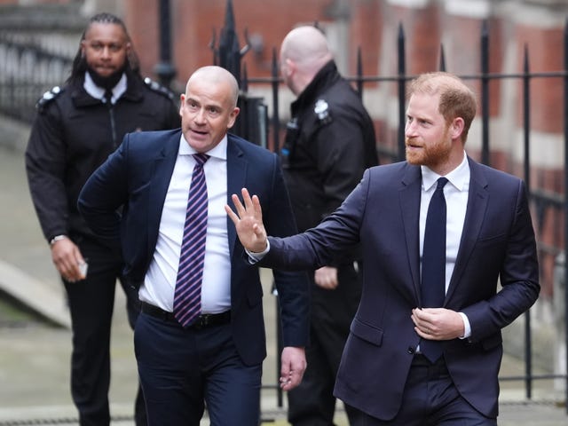 The Duke of Sussex arrives at the Royal Courts of Justice for the trial over allegations of unlawful information gathering brought against Associated Newspapers Limited (ANL)