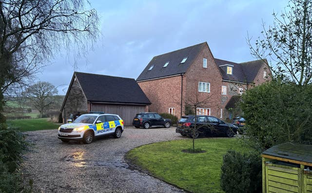 Police at the home of Lord Peter Mandelson in Wiltshire
