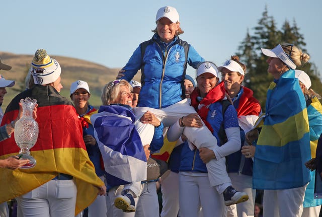 Catriona Matthew (top) captained Europe to victory in September