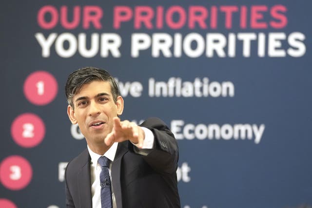 Prime Minister Rishi Sunak takes part in a Q&A session during a Connect event in Chelmsford, Essex