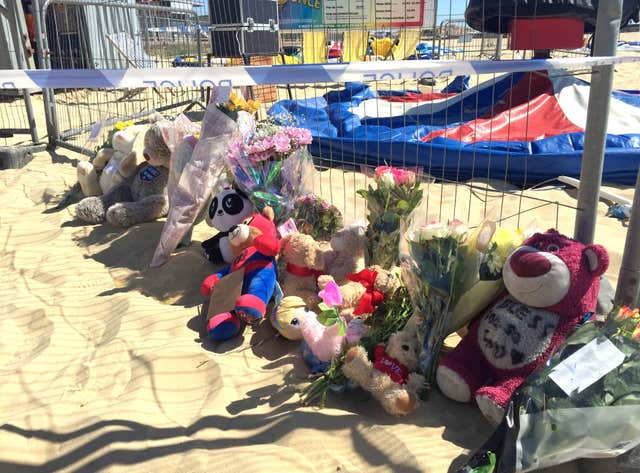 Tributes at Gorleston beach