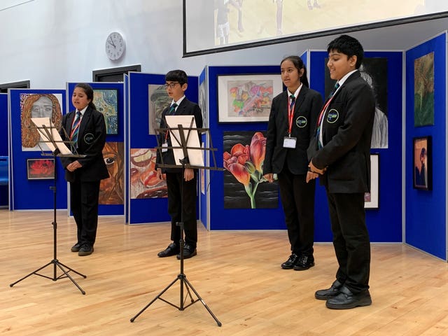 A group of Year 7 students singing the One Britain One Nation (OBON) Day song