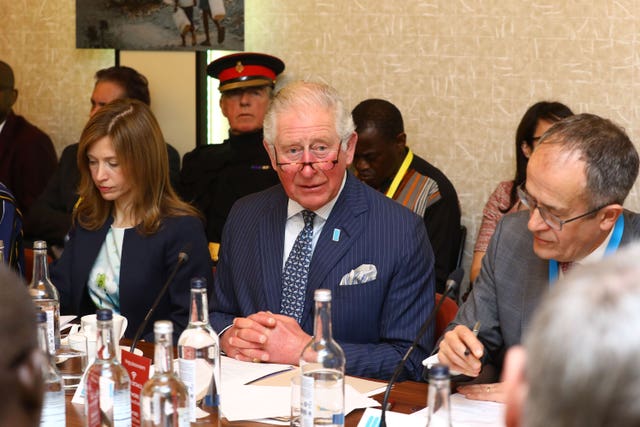 The Prince of Wales takes part in a discussion