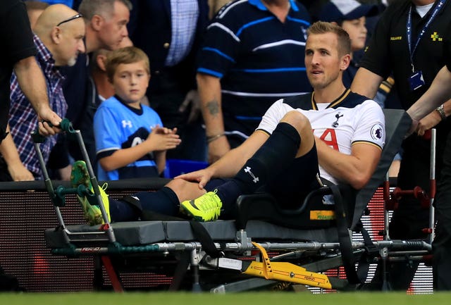 Kane left the field on a stretcher after first injuring his ankle against Sunderland in 2016