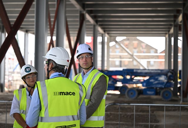 The Prince of Wales, wearing PPE (Justin Tallis/PA)