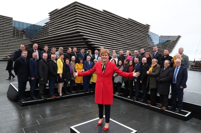 Nicola Sturgeon with new MPs following the 2019 election