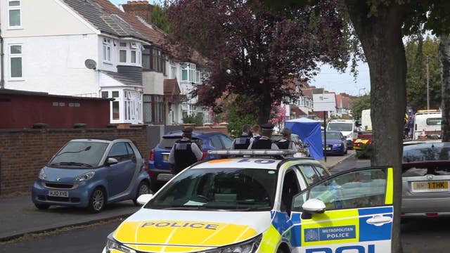 A police car at the scene