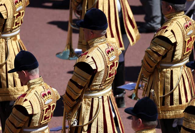Guards of the Blues and Royals regiment and the military band