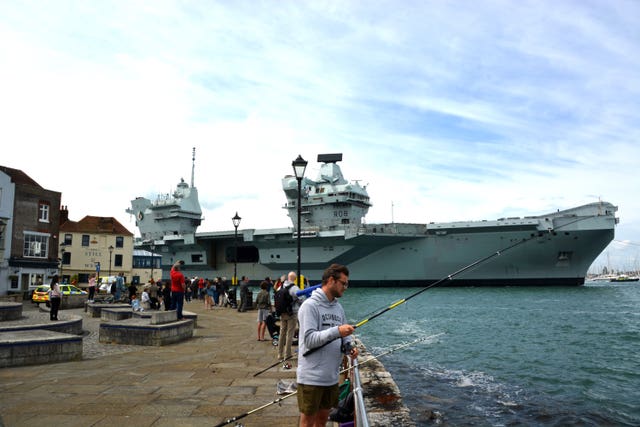 HMS Queen Elizabeth is back at base (Ben Mitchell/PA)
