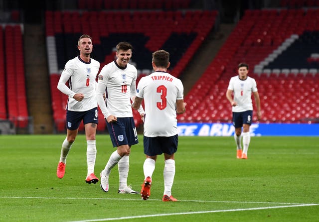 Mason Mount (centre) saw his deflected strike earn England victory over the best-ranked team in the world.