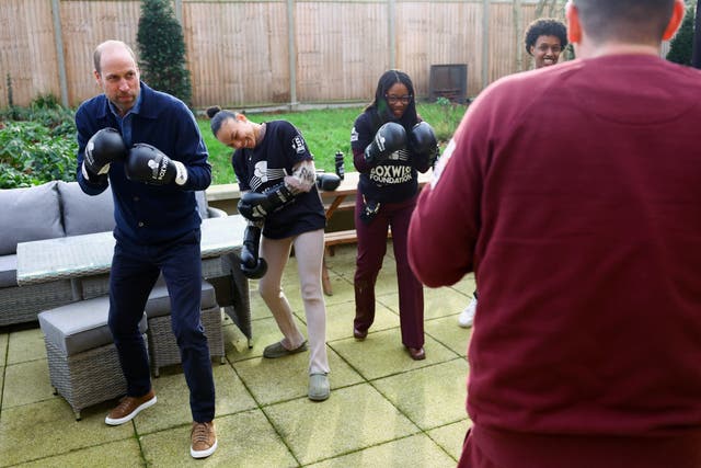 The prince during a boxing drill