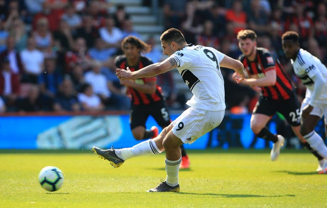 Aleksandar Mitrovic scores the only goal