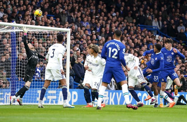 Chelsea’s Wesley Fofana (second left) scores