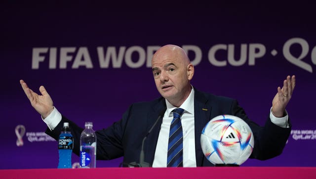 FIFA President Gianni Infantino during a presentation