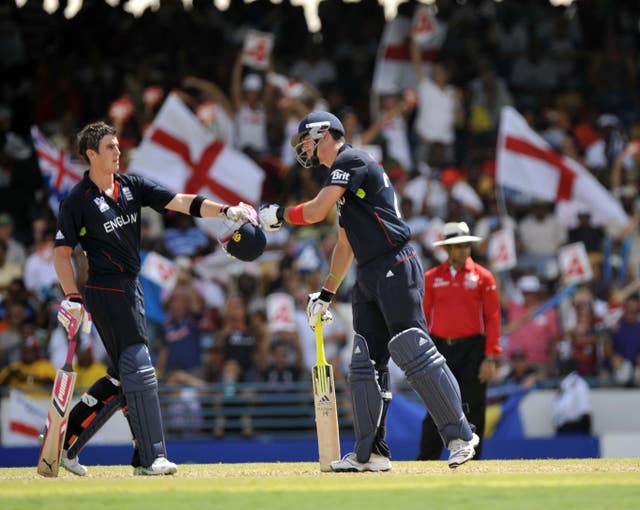 Kevin Pietersen and Craig Kieswetter (left) set up England's victory at the Kensington Oval