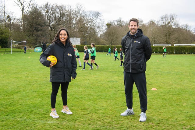 Meanwhile, Alex Scott and Jamie Redknapp joined children at Bushy Park Sports Club in London, to launch the McDonald's Fun Football programme, which will provide more than a million hours of free football to 5-10-year-olds this year 