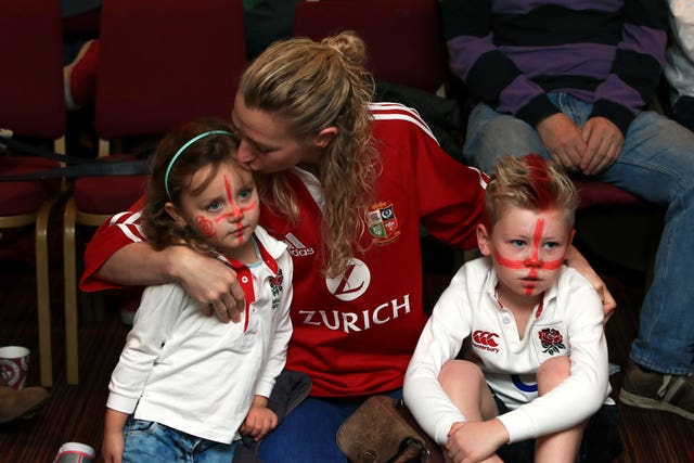 Young England fans watched the Rugby World Cup final screening