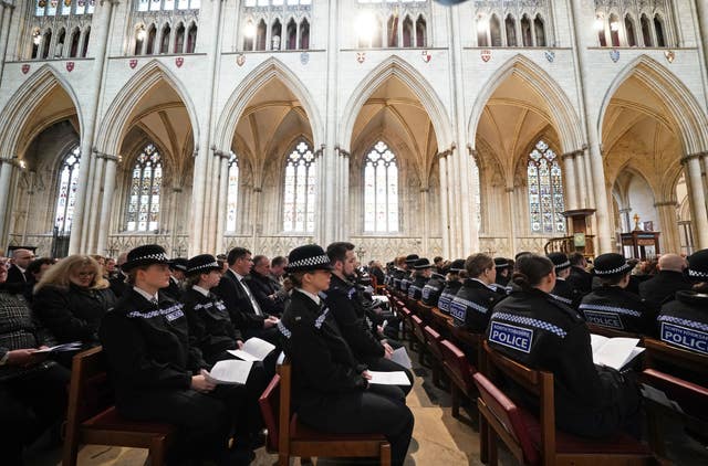 Police officers in York Minster