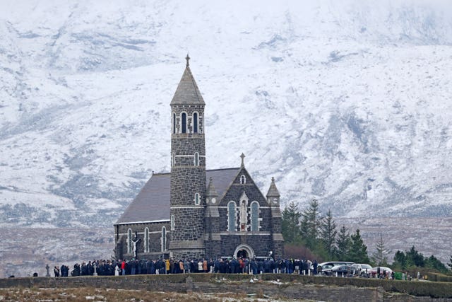 The funeral of Micheal Roarty at Sacred Heart Church in Dunlewey