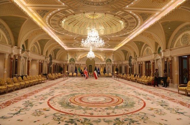 General view of inside the Bayan Palace, Kuwait City (Andrew Matthews/PA)