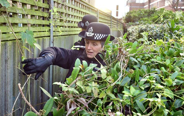 Metropolitan Police Commissioner Cressida Dick joins police officers conducting a weapons sweep in Islington, north London (Dominic Lipinski/PA WIRE)