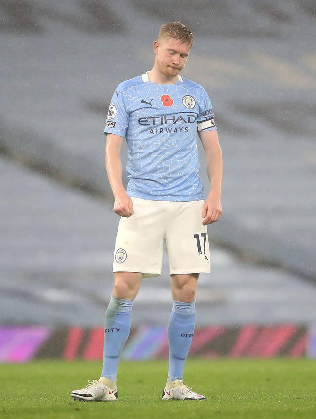 Kevin De Bruyne missed the chance to put City ahead from the penalty spot