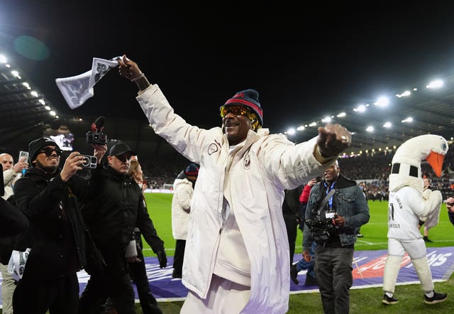 Swansea City co-owner Snoop Dogg welcomed by fans ahead of the clash with Preston North End