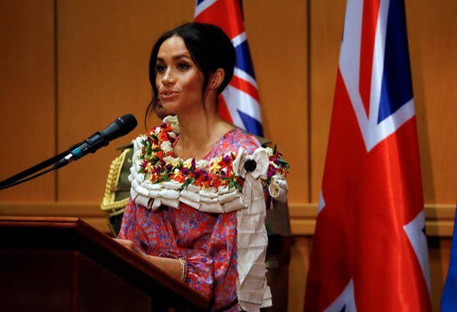 Meghan addresses the University of the South Pacific