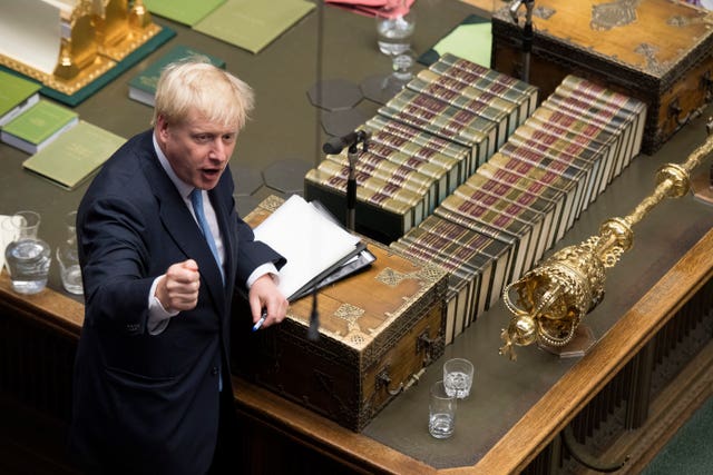Boris Johnson making his Commons statement