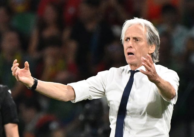Portugal manager Jorge Jesus gestures during match against Wales