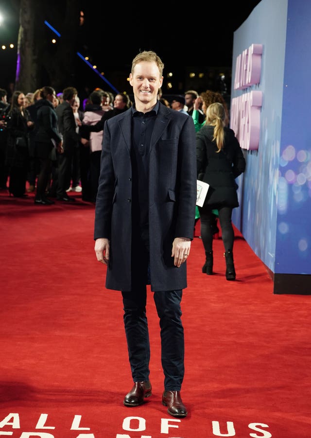 Dan Walker in a black outfit on the red carpet