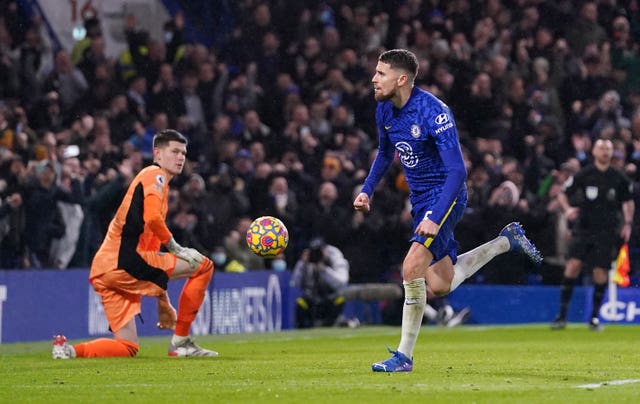 Jorginho celebrates scoring