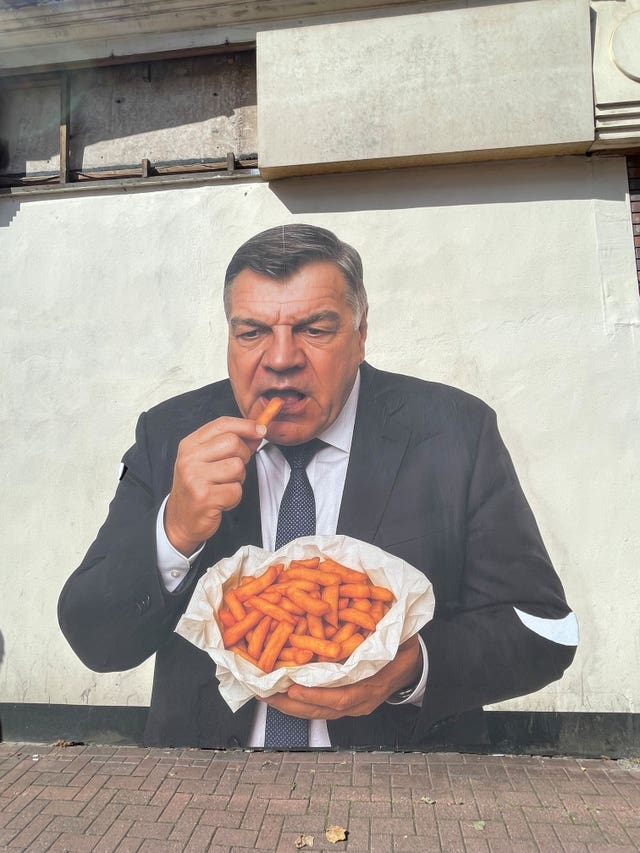 A mural of former England football manager Sam Allardyce