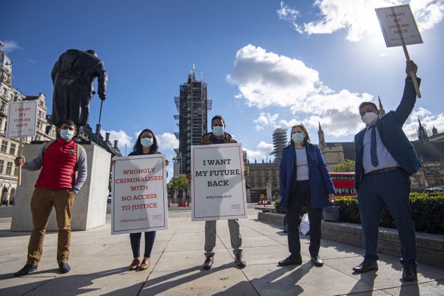 International students call for action (Victoria Jones/PA)