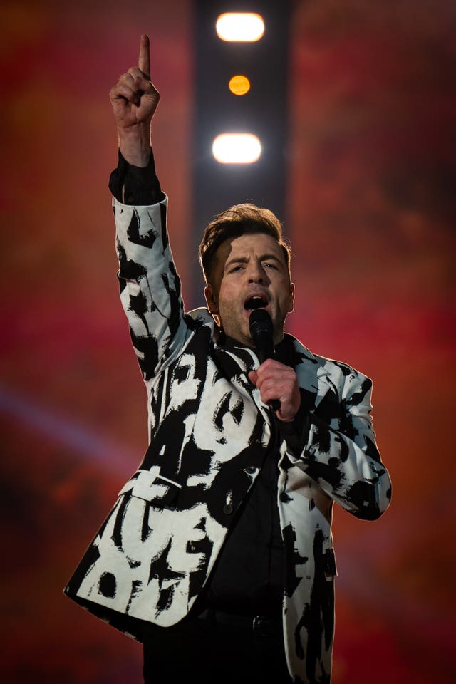 Mark Feehily of Westlife on stage