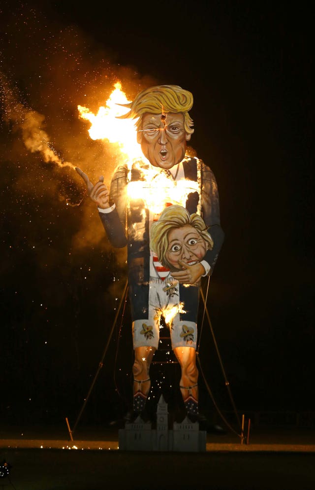 Donald Trump goes up in flames in 2016