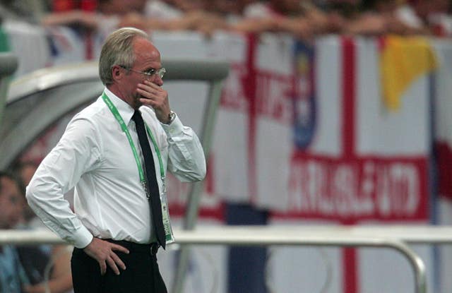 Sven Goran Eriksson watches his England team in action during the 2006 World Cup