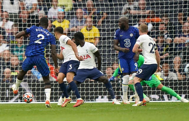 Antonio Rudiger was a surprise scorer for Chelsea in their impressive 3-0 win at Tottenham which keeps them joint-top of the Premier League 
